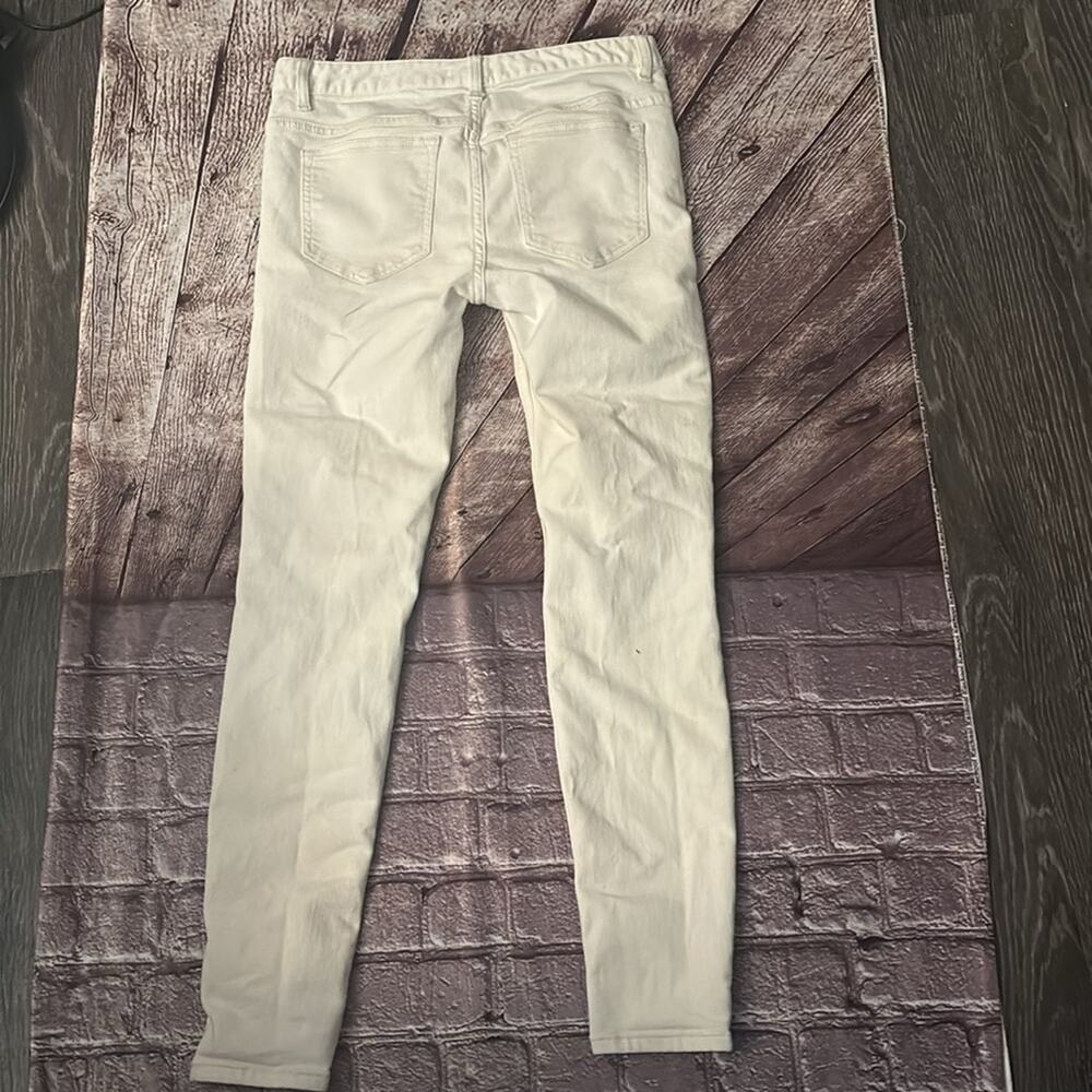 Free People White Skinny Denim Jeans Casual 27 Classic Boho Festival Costal - Picture 2 of 8